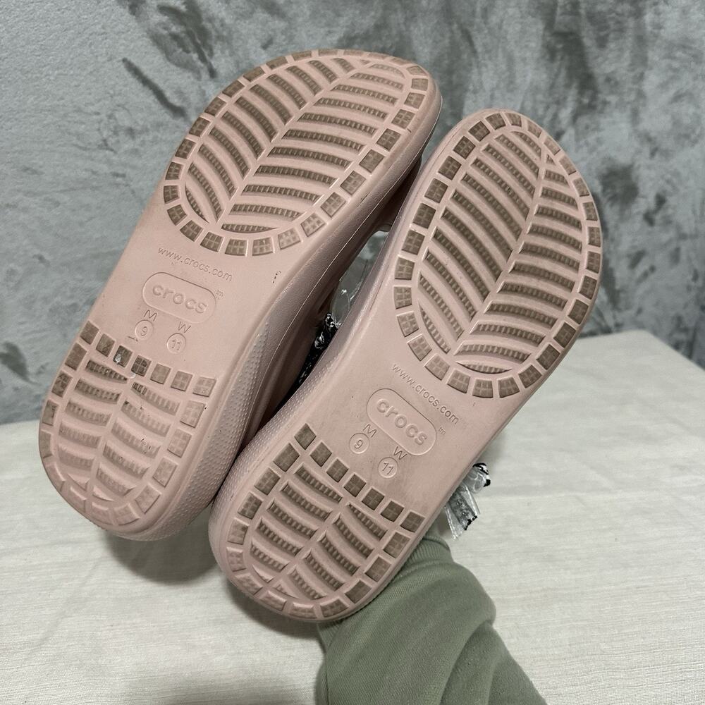Crocs Classic Crush Platform Sandals Womens 11 Pink Slip On Comfort Coquette - Picture 7 of 11